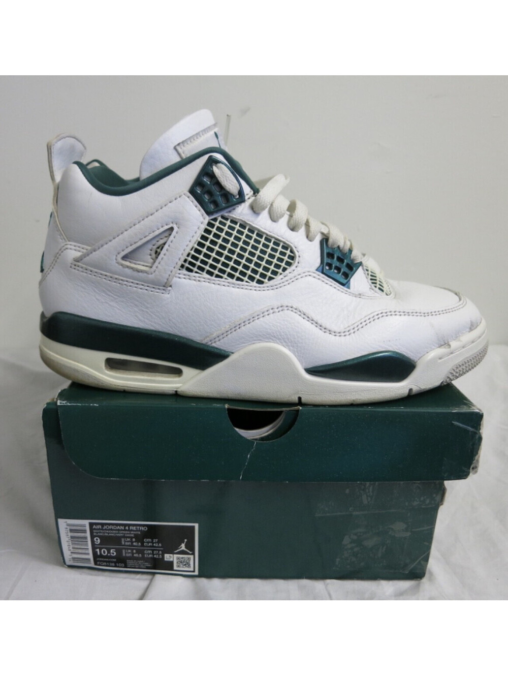 Jordan Air Jordan 4 Retro Oxidized Green White/Green FQ8138-103 shoes size 9